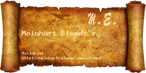 Meinhart Elemér névjegykártya